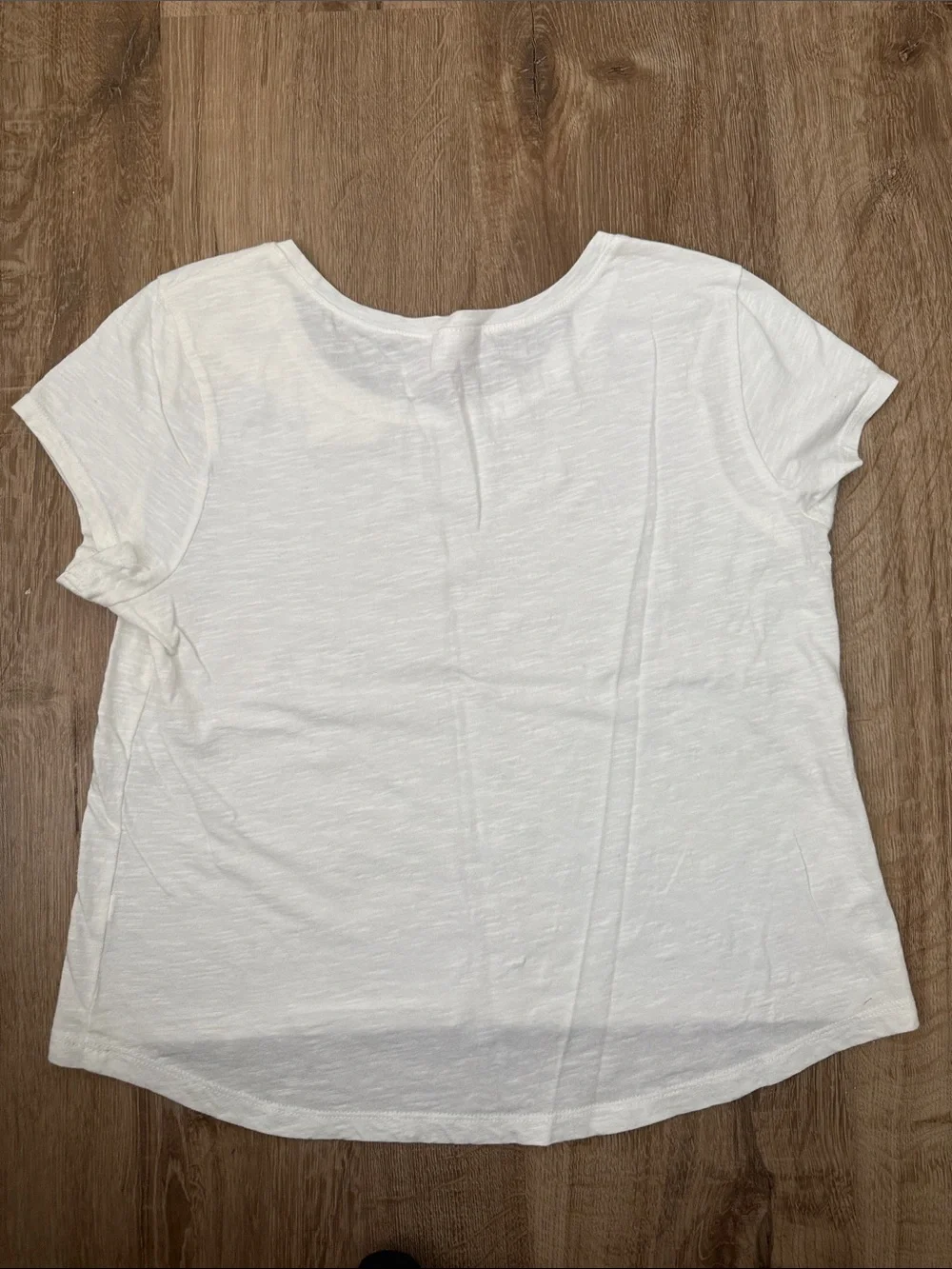 Justice Girls White Short Sleeve Tee with Floral Appliqués